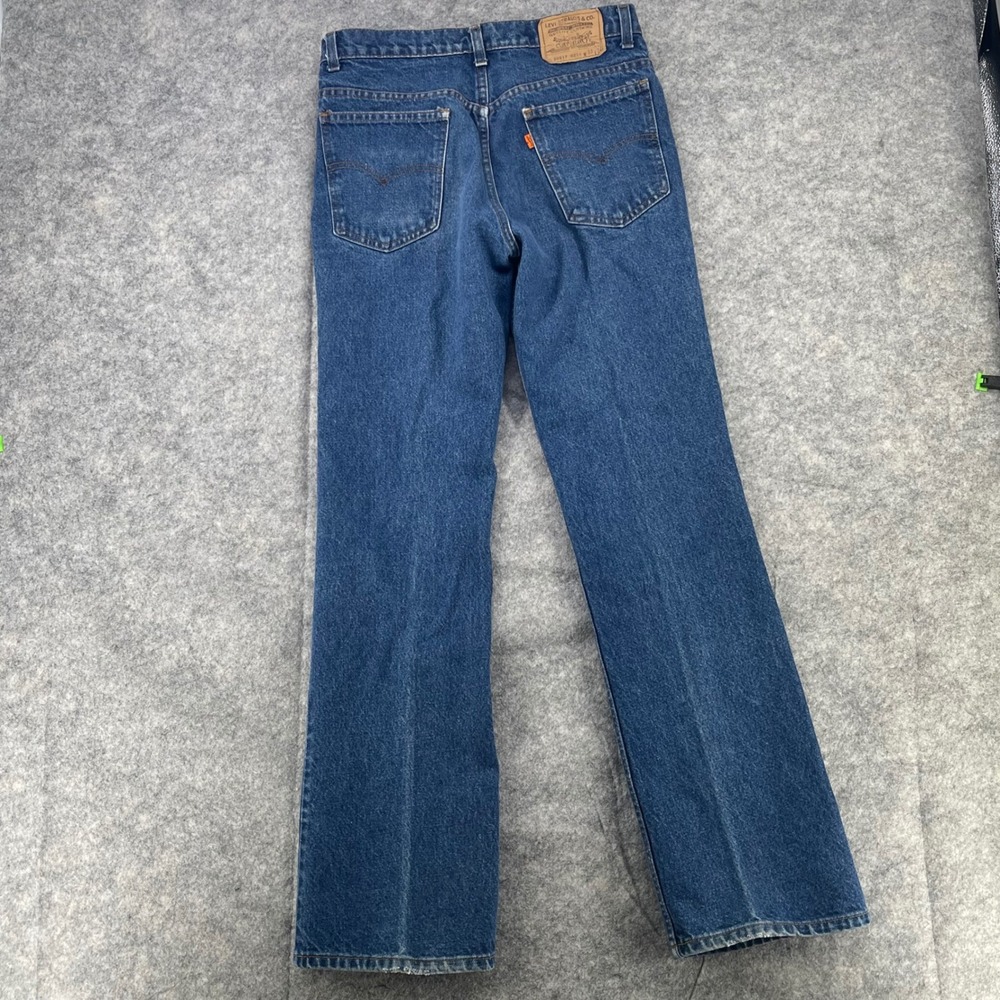 VTG Levis 517 Jeans Men 33x34 Blue Orange Tab Bootcut Cowboy USA 20517 fit 30x34